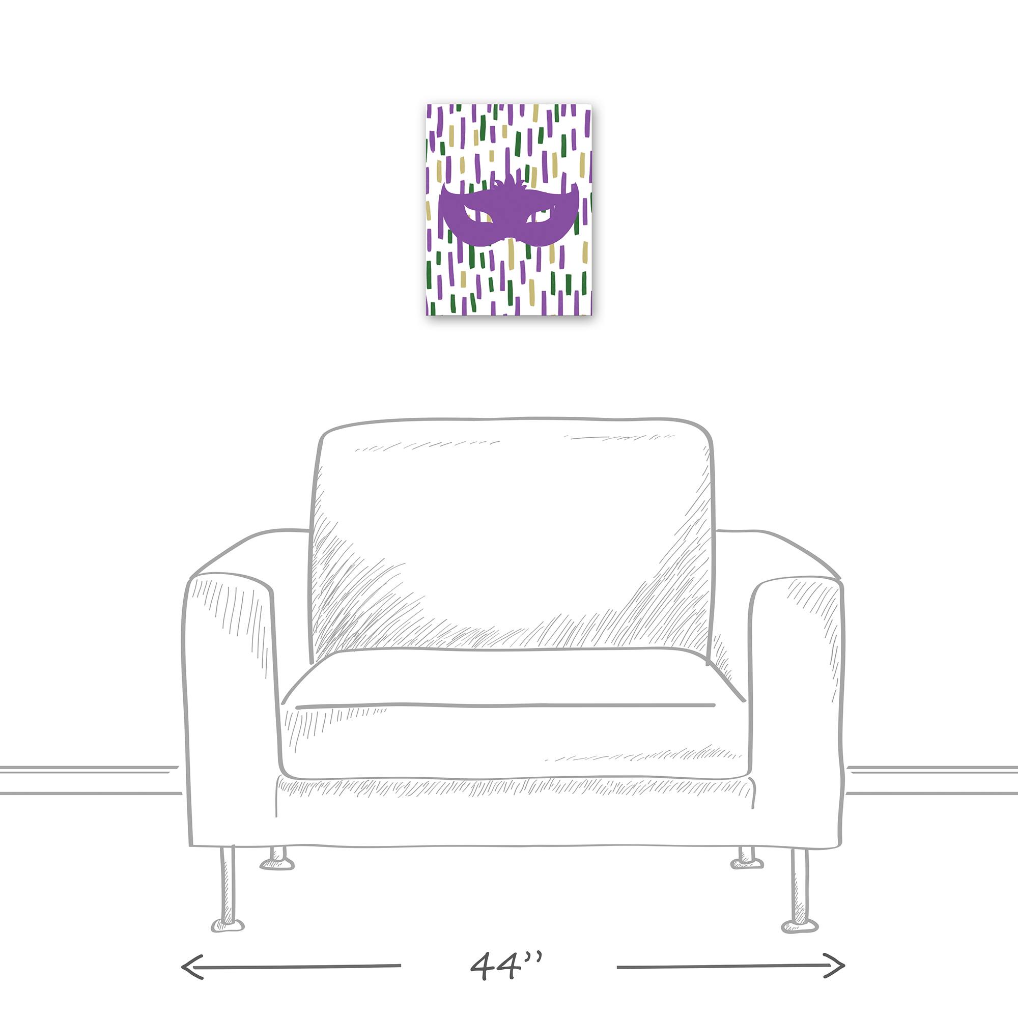 Confetti Mask Mardi Gras Canvas Wall Art
